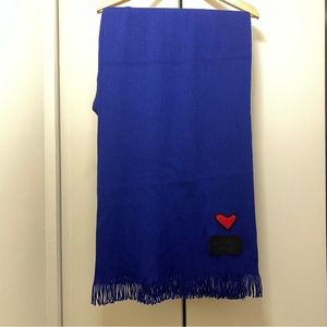 MOSCHINO Hooded Scarf Wool Blend with Heart Patch